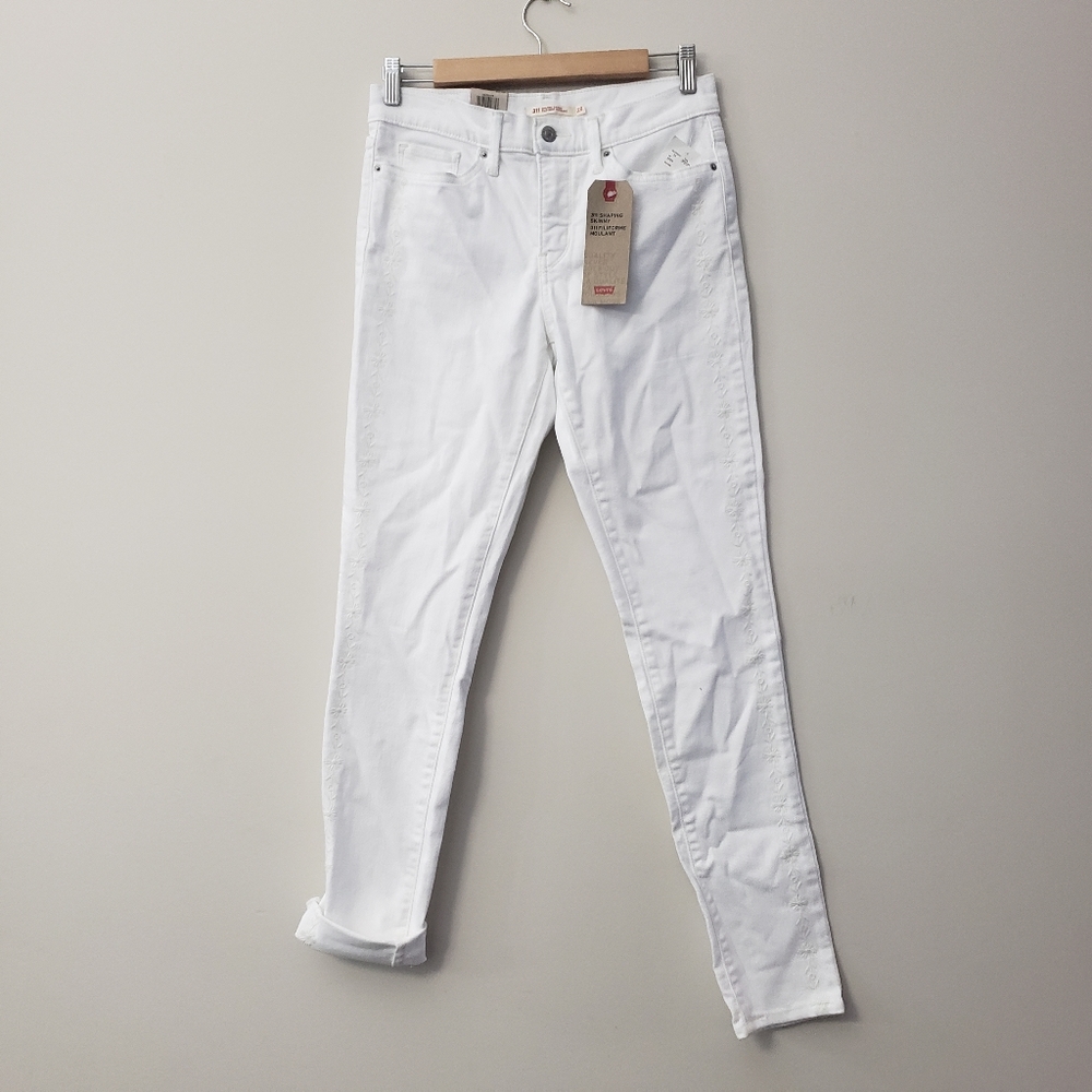 Levis 311 shaping skinny jeans embroidered sides 28 nwt